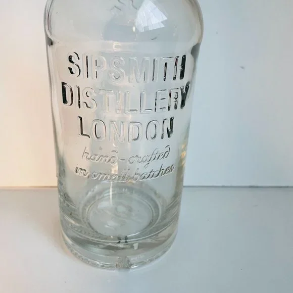 Sipsmith Distillery London Embossed Clear Glass Empty Bottle 10” NEW - Picture 3 of 9